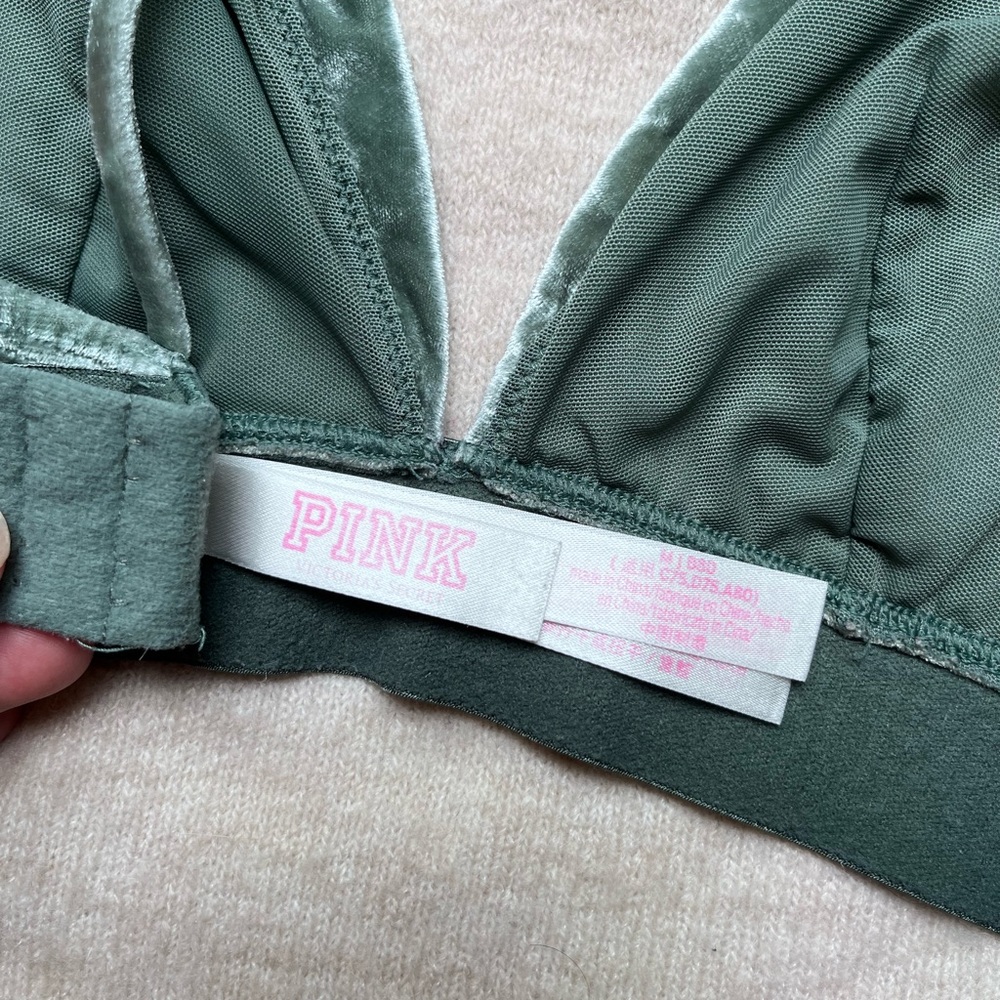 🌸Pink by Victoria’s Secret Green Velvet Bralette 🌸 - Picture 3 of 5